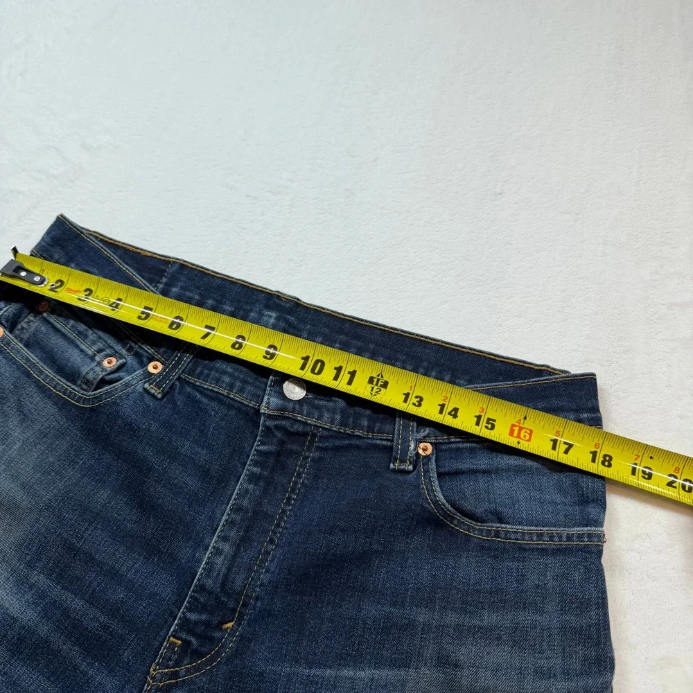 Levis 511 Slim Fit Jeans Mens 36x32‎ Blue Good Dark Wash Distressed 04511-1390